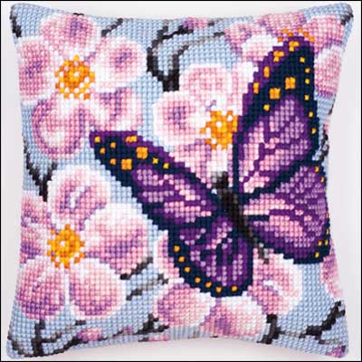 COUSSIN PAPILLON MAUVE